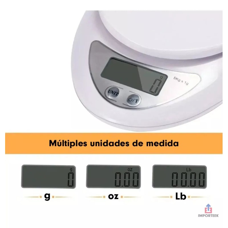 Importeek Bascula Digital Gramera Reposteria Cocina + Tazon Medidor