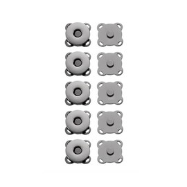 Paquete de 5 pares de cierres magnéticos de metal con botón de ciruela para costura, bolsos, ropa, accesorios de bricolaje