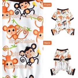 Dog Pajamas for Small Medium Dog Boy Girl, Fruit Banana Avocado Pattern, Spring Summer Dog Clothes Pet Jammies, Puppy Pjs, Doggie Outfits Cat Apparel Outfit