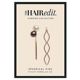 The Hair Edit Gold & Pearl Spherical Bobby Pins