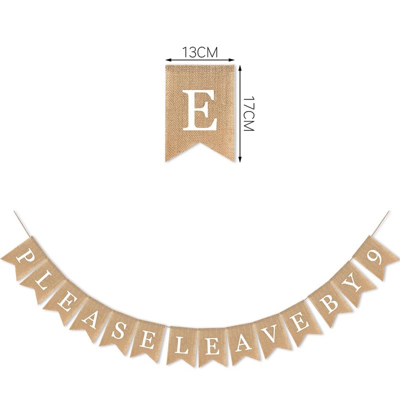 SWYOUN Burlap Please Leave By 9 Banner Housewarming Party Supplies