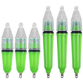 LED Underwater Fishing Light,6 Packs Waterproof Flashing Attractive Fish Lights Bait Lure Lamp 4.5inch and 6.7 inch (Green, Mix Size - 6pcs)