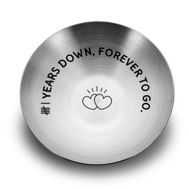 Iron Gifts for 6th Anniversary for Her, 6 Year Anniversary Wedding Jewelry Tray Decor for Women Girlfriend, 6th Anniversarys Iron Gift for Couple Wife, 6 Year Anniversarys Ring Holder Dish Steel Gift