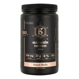 Gviveon Protena Premium En Polvo Con Glutatin ( Suplemento Antioxidante) Y Colgeno Hidrolizado.  El Mejor Sabor En Protenas G Vive On Hazel Shake     