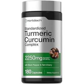 Horb Ach Suplemento Curcumina Cúrcuma 2250 180 Cápsulas Pimienta Negra Cereza Ácida Omg Gluten