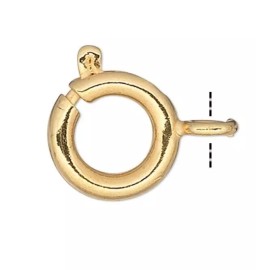 Platinum 100 Gold Plated Brass 9mm Spring Ring Clasps with Open Connector Ring