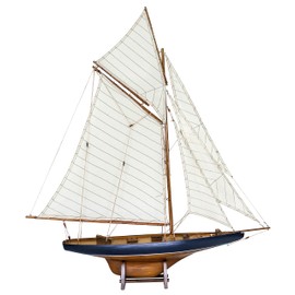 SAILINGSTORY Wooden Sailboat Model Ship Sailboat Decor Yacht Model America's Cup Columbia 1901 Replica Medium