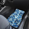 4PCS Universal JDM Water Wave Blue Racing Fabric Floor Mats