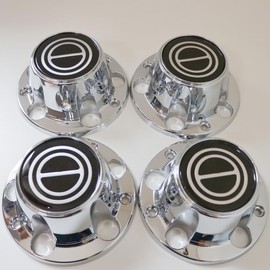 1980-1996 F150 Bronco Van Chrome Wheel Hub Center Caps Black Center 4 PCS