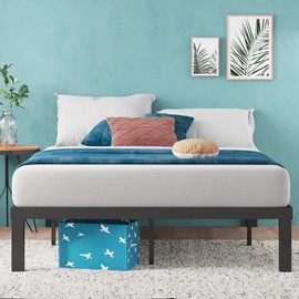 Zinus Quick Lock 14 Inch Metal Platform Bed Frame/Mattress Foundation/No Box Spring Needed, Queen, Black
