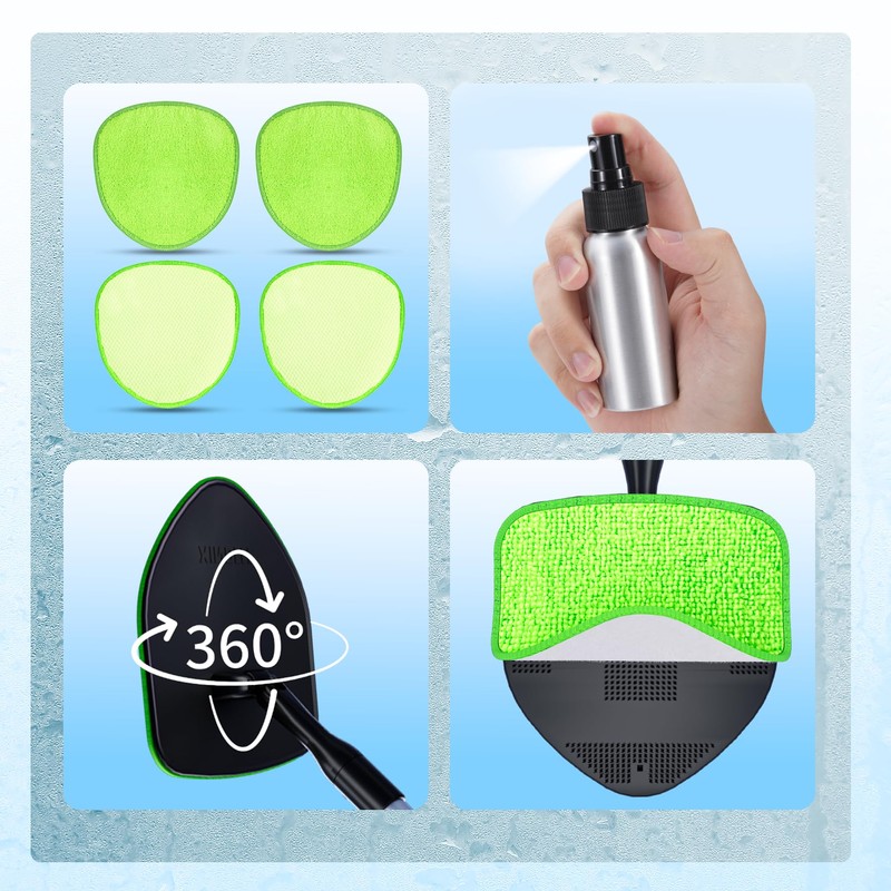 XINDELL Windshield Cleaner Tool – 360° Rotating Head with Extendable