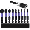 10PCS Impact Hex Head Allen Wrench Drill Bit Set H1.5-H10 Metric 1/4" Hex Shank Magnetic Screwdriver Bit with 60 mm Extension Socket Drill Bit Holder
