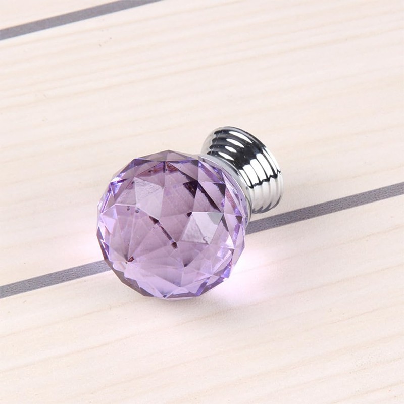 FEEIMOL Pack of 6 Colourful Crystal Cabinet Knobs, Drawer Handles,
