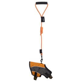 TOUCHDOG 'Reflective-Max' 2-in-1 Premium Performance Adjustable Pet Dog Harness and Leash Combination, Large, Orange, Charcoal Grey
