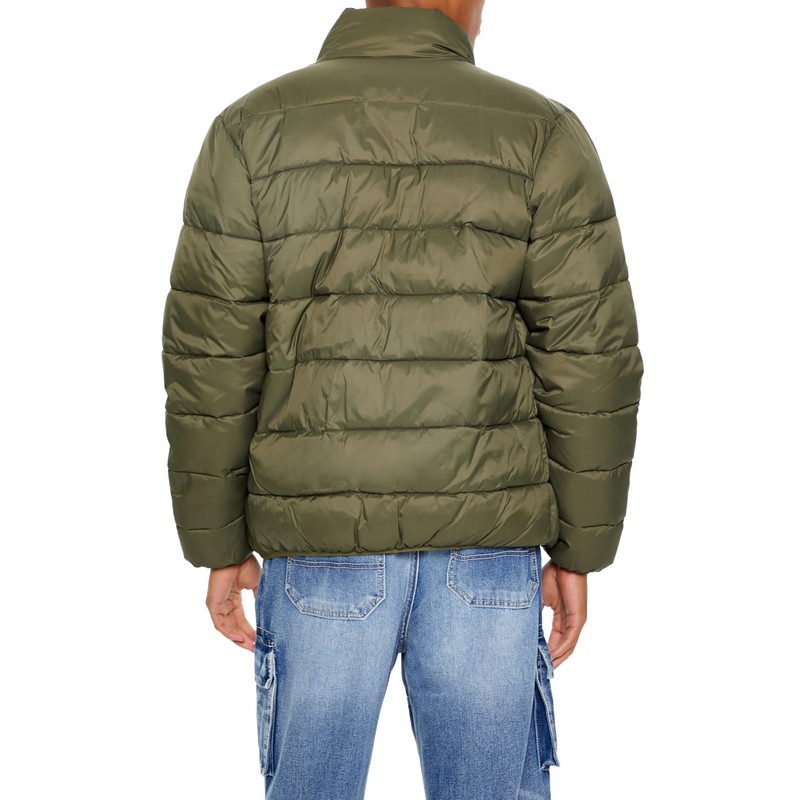 Forever 21 Men's Packable Zip-Up Puffer Jacket, Olive
