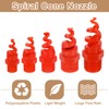 sourcing map 20Pcs Spiral Cone Nozzles, 1/4" Male PP Plastic