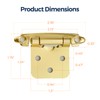 Home Expert 50 Pack (25 Pairs) Gold Cabinet Hinges for