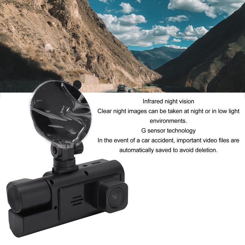 3 Channel Dash Cam Wireless WiFi Car Camera Infrared Night
