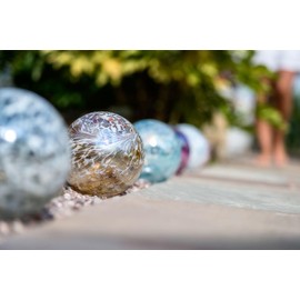 Large Glass Hanging Friendship Ball 15cm diameter , Gold