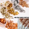 5 Bottles Holographic Nail Glitter Foils, Sparkly Ultra-Thin Aluminum Foil