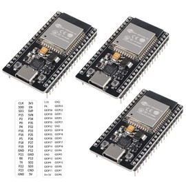 3Pcs ESP32 Development Board CP2102 Chip 38Pin Narrow Version WiFi + Bluetooth Microcontroller Dual Cores ESP-32 ESP-32D Board ESP-WROOM-32 2 in 1 Dual Core Low Power Consumption USB C Type C