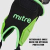 Mitre Delta Ankle Protect Football Shin Pads, Black (Black/Green/Yellow)