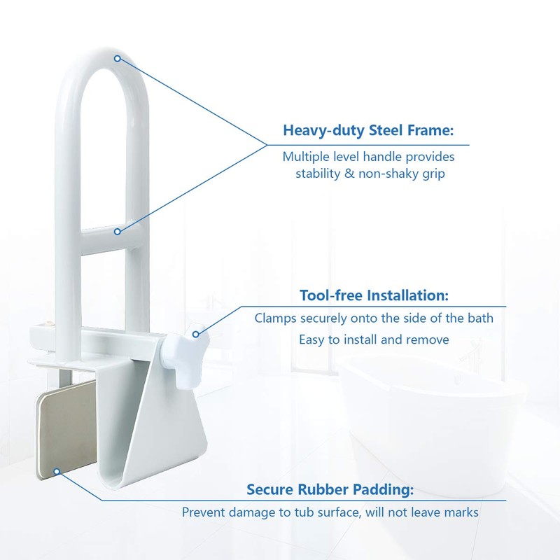 Butizone Bathtub Safety Rail, Medical Adjustable Tub Grab Bar Handle