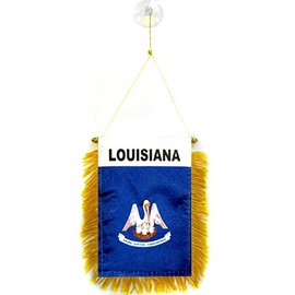 AZ Flag, Louisiana, 15 x 10 cm, State Louisiana Mini Flag 10 x 15 cm, Car Pennant Special Car