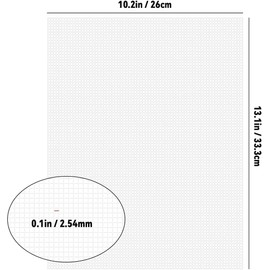 Linyongc Plastic Mesh Canvas Sheets, 4Pcs, White, Rectangular, Plastic, Craft Sheet, Canvas