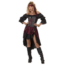 California Costumes Women's Pirate Wench Adult, Black/Burgundy, X-Large