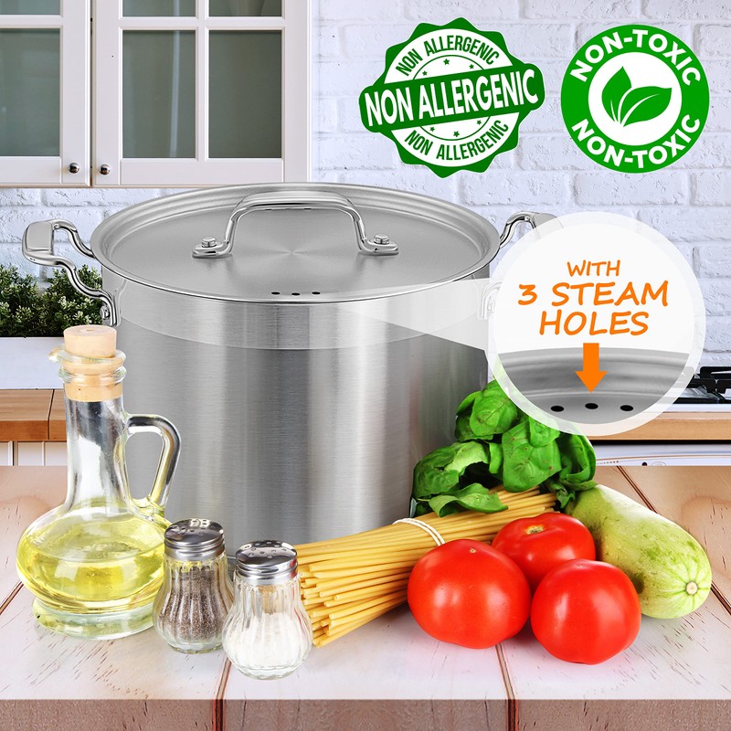 NutriChef 8 Qt Heavy-Duty Stockpot with Stainless Steel Lid -