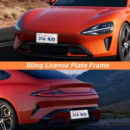 Culture Gifts 2-Pack Bling License Plate Frames for Women, License Plate Holder with Sparkly Rhinestones 12.25″ x 6.25″