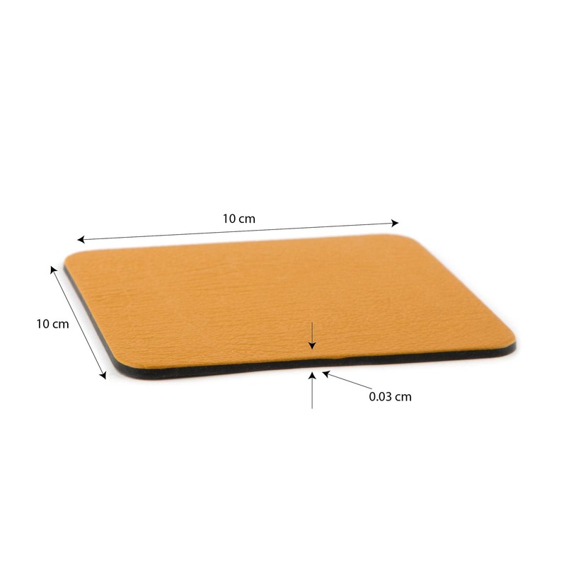 Coaster Set of 4 Mustard Yellow Coasters (10cm x 10cm).