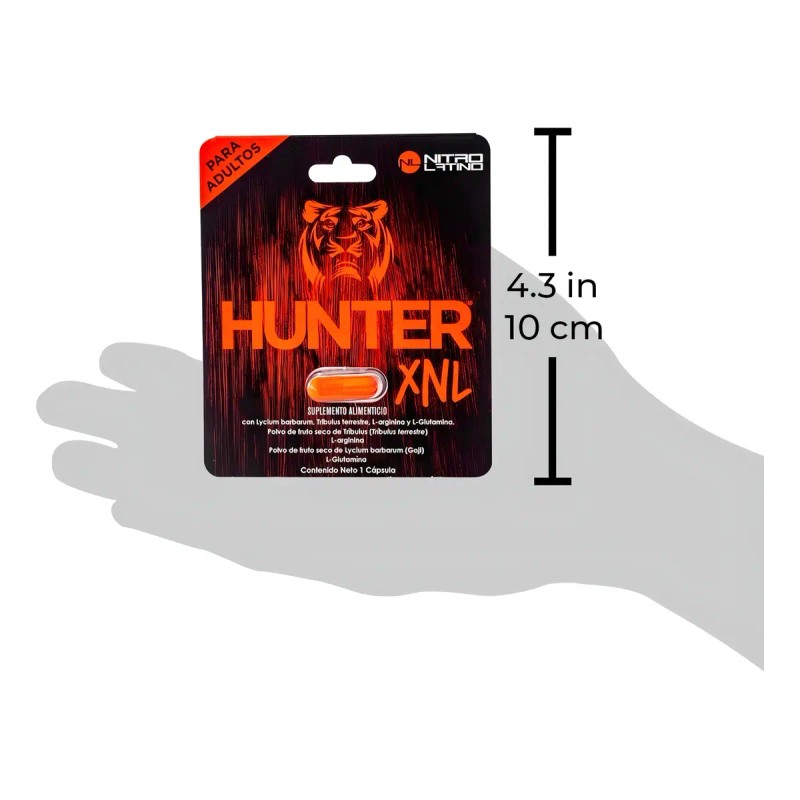 Suplemento Nutricional Cápsulas Nitro Latino Hunter Xnl 500mg Energizante