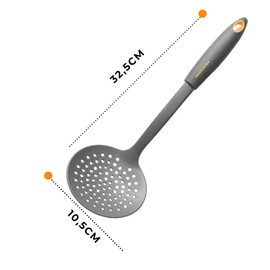 Fackelmann Set 2 Mestoli Schiumarola e Paletta Forata in Nylon, Utensili da Cucina Antiaderenti, Mestoli Ideali per Pentole e Padelle, Linea Soft Collection