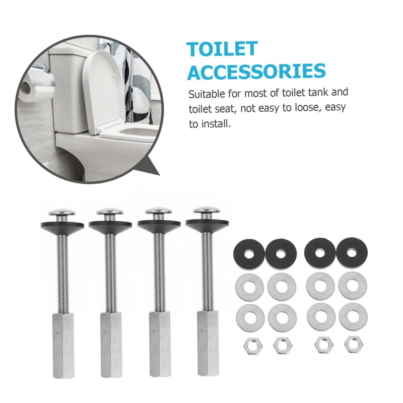 COHEALI 4pcs Toilet Tank Bolt Kit Durable Toilet Tank Screw