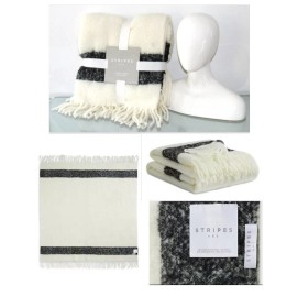 HUDSON'S BAY NWT HUDSON'S BAY HBC STRIPES DECORATIVE WOOL BLEND THROW 64 X 59in