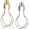 2 Pieces Bulb Lamp Shade Light Bulb Lamp Shade Clip on Lampshade Adapter Includes Finial and Lampshade Levellers for Lamp Shade (Gold and Silver)