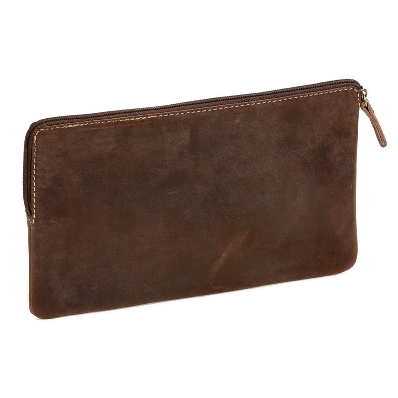 LEAS Banktasche & Geldtasche im Vintage-Style Echt-Leder, braun Special-Edition