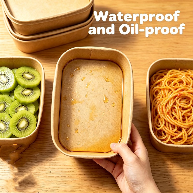 65 Pack 19oz Kraft Paper Snack Bowls with Lid, Disposable