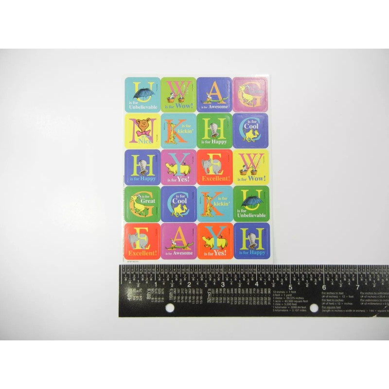 Eureka Dr. Seuss Character Alphabet Sticker Sheet Eureka