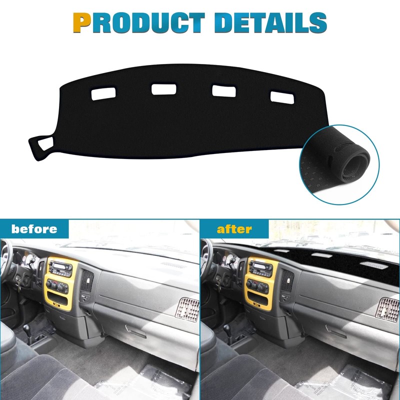 x xotic tech Dashboard Mat Cover Compatible with Dodge Ram