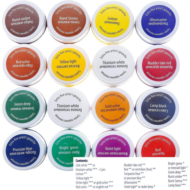 'Professional Gouache Paint Set – 16 x 20 ml Pots