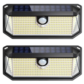 Brightever Solar Outdoor Lights, 4000LM 388 LEDs Motion Sensor Solar Powered Outdoor Light, IP65 Waterproof Exterior Flood Security Lights with 270° Wide Angle & 3 Modes for Patio Garage, 2-Pack