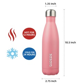 BJPKPK - Botellas de agua aisladas de 17 oz/500 ml, botellas de agua de acero inoxidable, botellas de agua deportivas para mantener el frío durante 24 horas y caliente durante 12 horas, botellas de