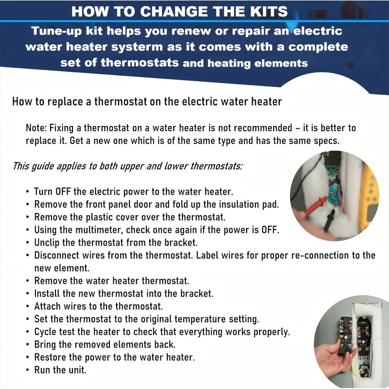 LONG TERM EWH-01 Electric Water Heater Tune-Up Kit, Includes 4500W