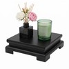 Tofficu 5.9" Black Wood Riser for Decor, Square Bathroom Counter