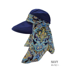TASKA TASKA Women's Hat, UV Protection, Neck Guard, Wide Brim, Sun Visor, Bicycle, navy