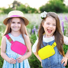 Sienien Belt Bag For Women Girls Fanny Pack Pink Crossbody Bag Fashionable Waist Packs With Adjustable Strap Waterproof For Travel Walking Running Hiking Hot Pink Gold