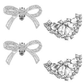 Wisebom Women's 2-Piece Set Shoe Clips, Removable Crystal Shoe Clips, Elegant, Stylish, Rhinestone Shoe Jewellery, DIY High Heel Decoration, Suitable for Weddings, Dances and Parties, Environmentally